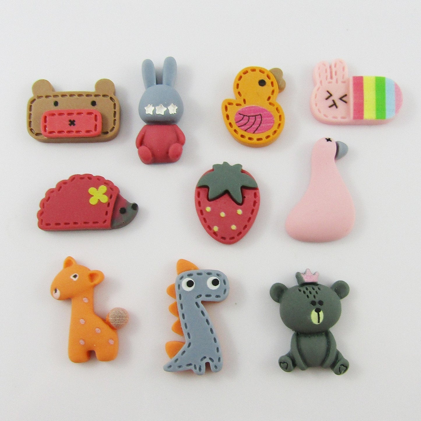 10pcs DIY Resin Cute Creatures Cabochon Flat Back Hair Clips Scrapbooking etc