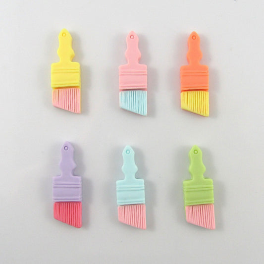 10pcs in Random Pairs DIY Resin Paint Brush Cabochon Hair Clips Scrapbooking etc