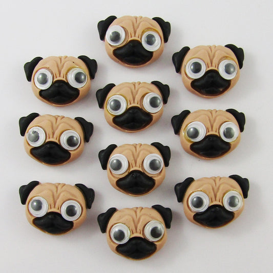 10pcs DIY Resin Goggle Eye Dog Cabochon Flat Back Hair Clips Scrapbooking etc