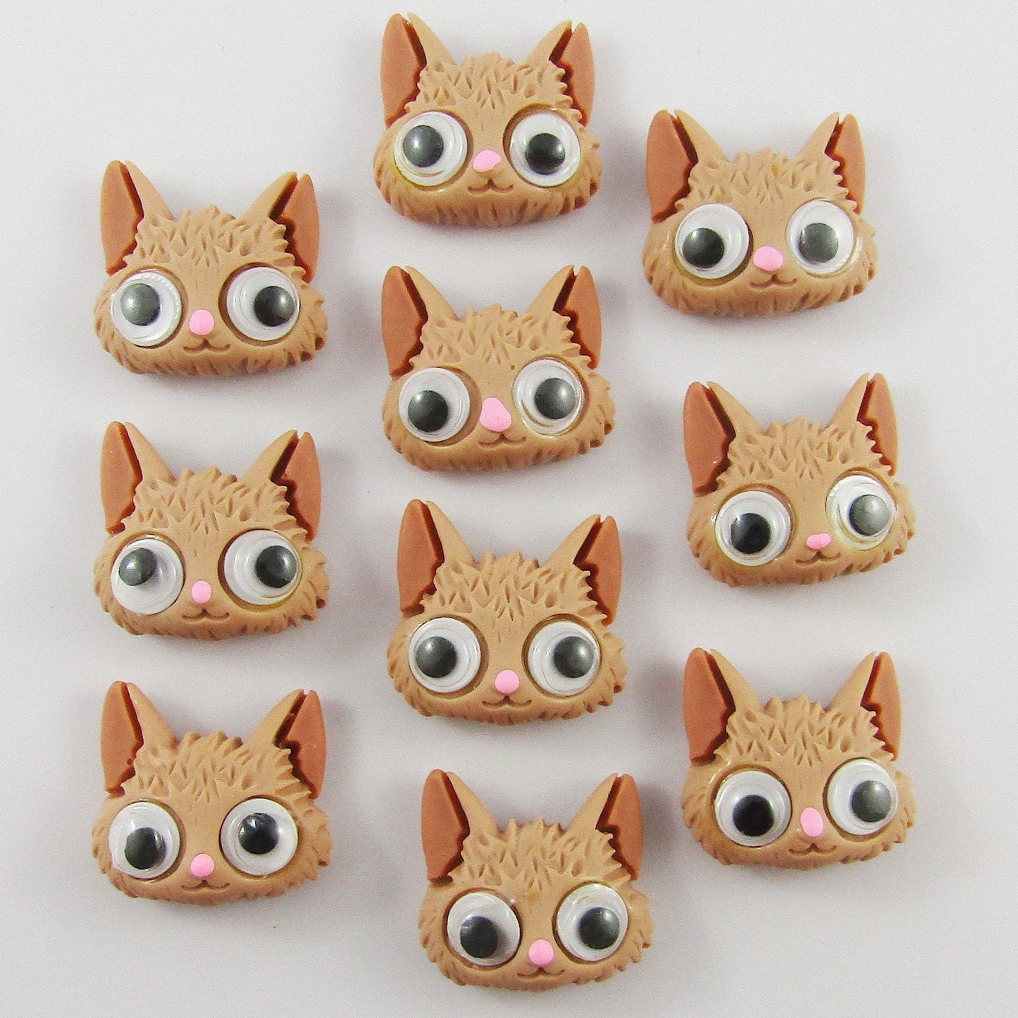 10pcs DIY Resin Goggle Eye Cat Cabochon Flat Back Hair Clips Scrapbooking etc