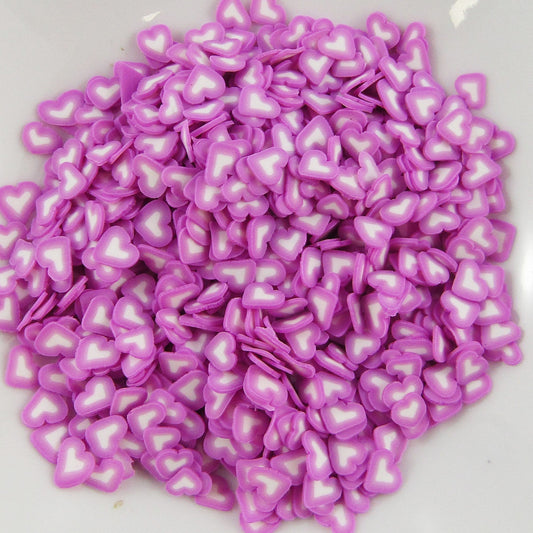 20g Polymer Clay Wafer Confetti Sprinkles Shadow Hearts Purple Resin Shaker Card