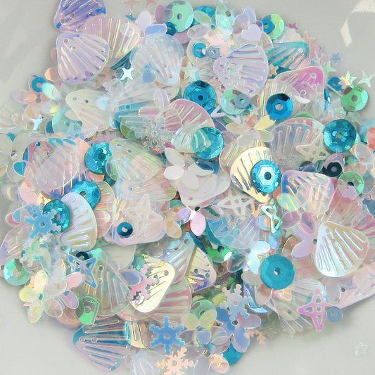 20g Blue Seaside Mix PVC Paillette Sequins Sprinkles Resin Shaker Cards etc