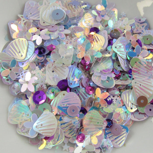 20g Lilac Seaside Mix PVC Paillette Sequins Sprinkles Resin Shaker Cards etc