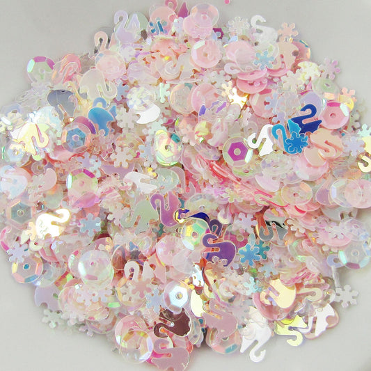 20g Snowflake Swan Mix PVC Paillette Sequins Sprinkles Resin Shaker Cards etc