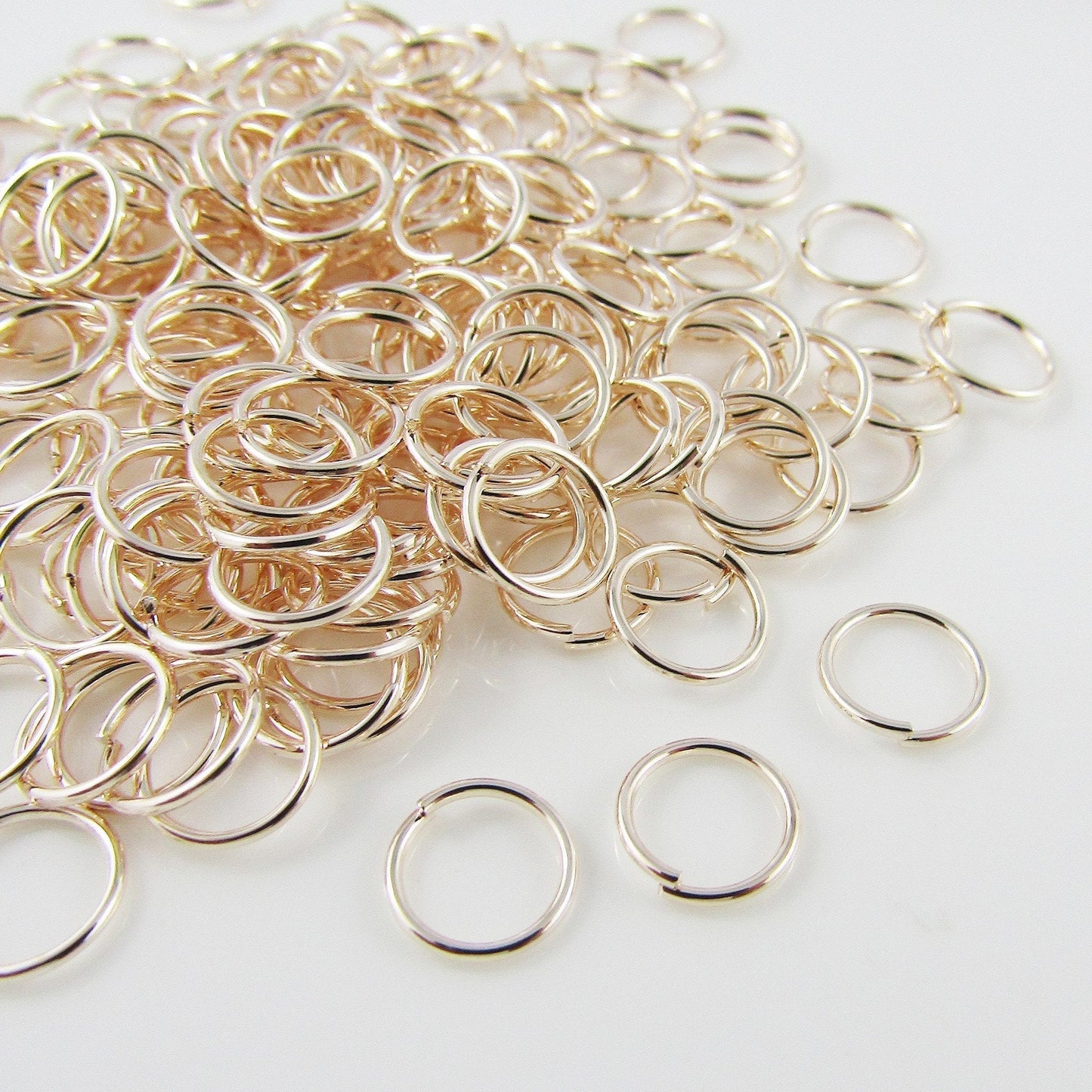 Bulk 175 pieces of 8x0.8mm Light Gold Jump Rings Open Jumprings Findings