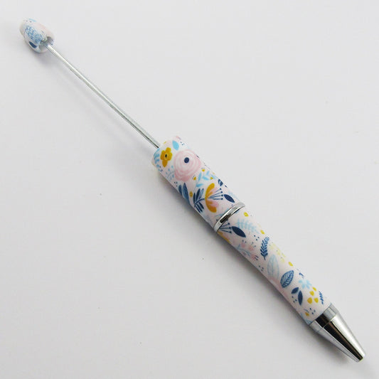 Blank DIY Blue Floral Print Beadable Pen 144mm Personalised Gift Idea Select Qty