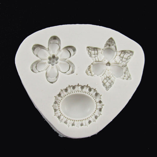 Flower Cabochon FOOD GRADE Silicone Mould for Chocolate Fondant Epoxy Resin