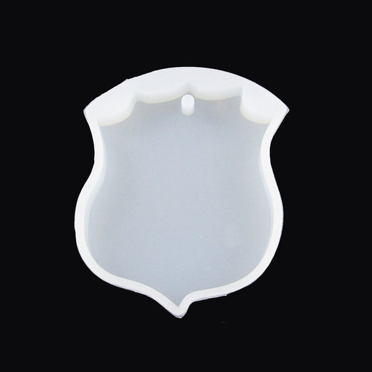 Police Badge Pendant Keychain Silicone Mould for Epoxy Resin