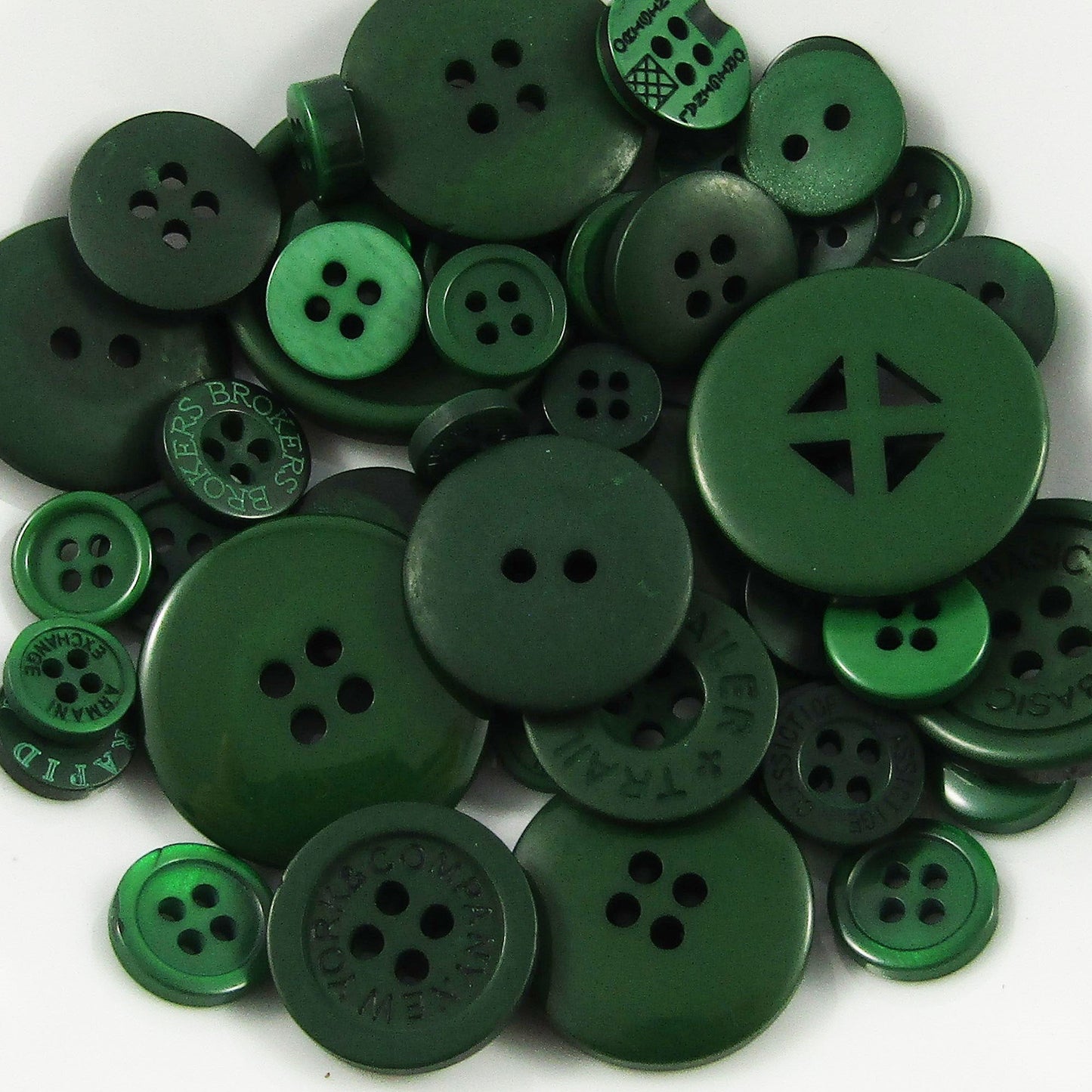 50gram Assorted Emerald Sewing Buttons RESIN Crafts Jewellery Junk Journal