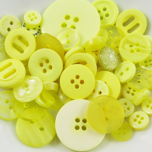 50gram Assorted Lemon Sewing Buttons RESIN Crafts Jewellery Junk Journal