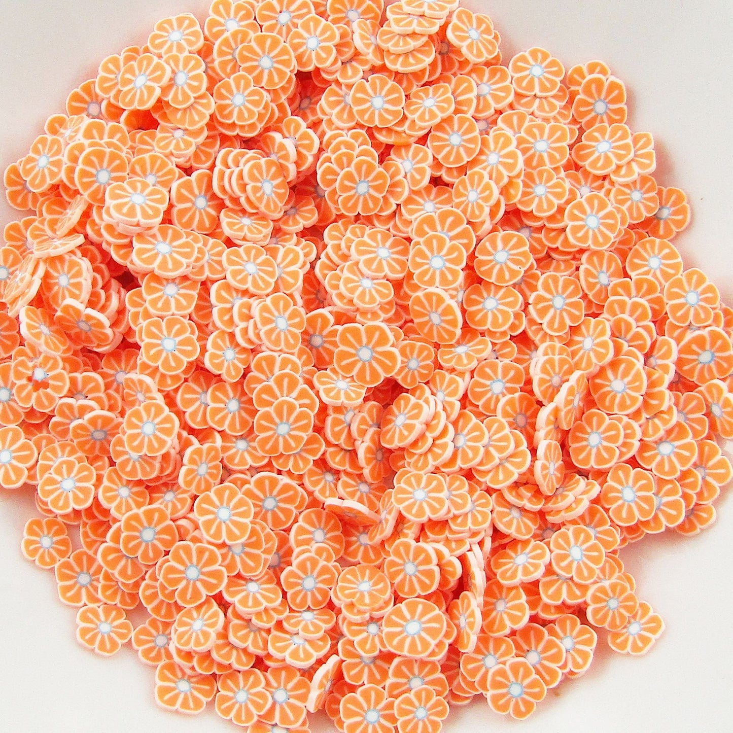 20g Orange Spring Flower Polymer Clay Wafer Sprinkles Resin Mix-in Shaker Cards