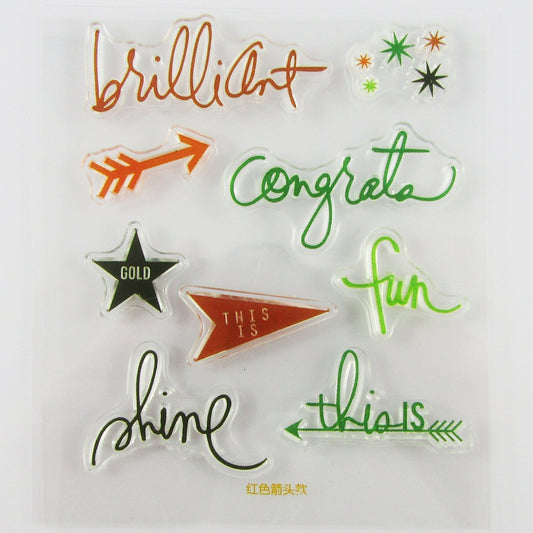 Brilliant Congrats Shine Message Clear MINI Stamp Silicone Rubber Card Making