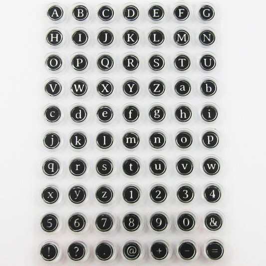 Typewriter Key Alpha Numeric Clear Stamp Sheet Silicone Journal Scrapbook Cards