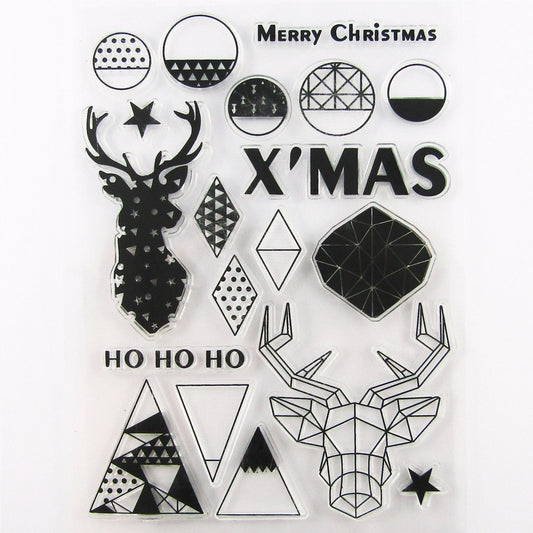 Christmas Themed Reindeer Clear Stamp Silicone Rubber Scrapbooking Card Making