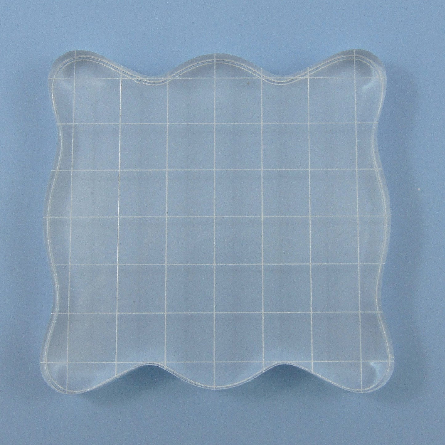 Large Square Acrylic Clear Stamp Block with Grid Lines for Silicone Stamps 74mm