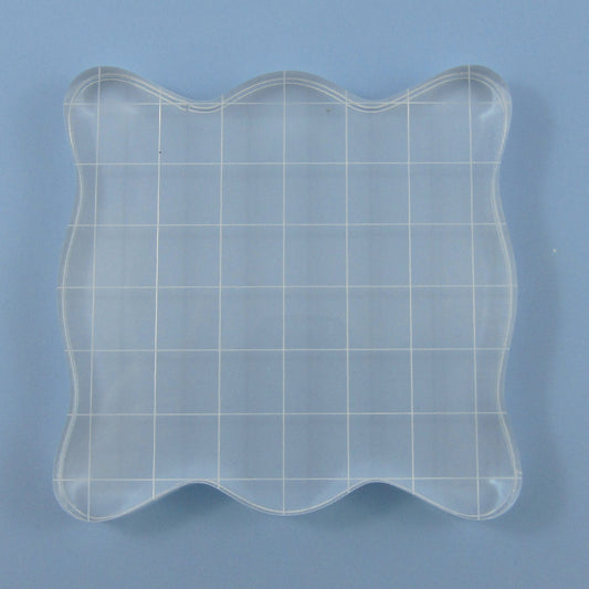 Large Square Acrylic Clear Stamp Block with Grid Lines for Silicone Stamps 74mm