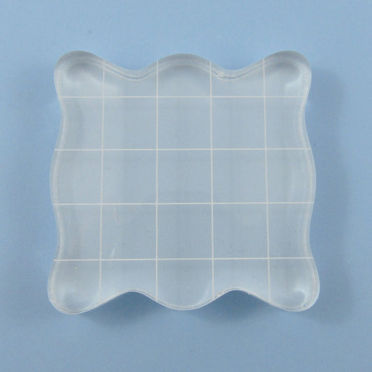 Medium Square Acrylic Clear Stamp Block with Grid Lines for Silicone Stamps 49mm