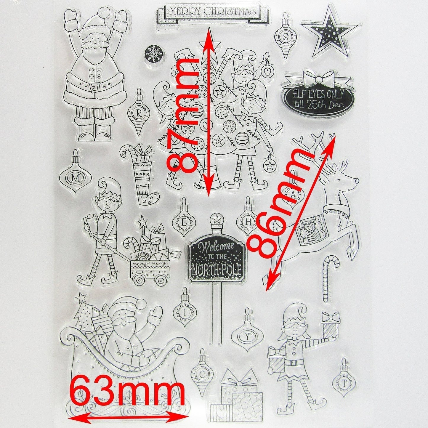 Santa Elves Christmas Clear Stamp Silicone Rubber Scrapbooking Card Making