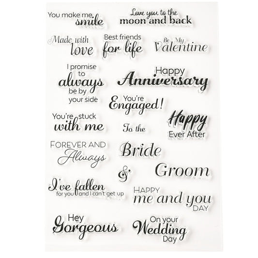 Bride Groom Wedding Message Clear Stamp Silicone Rubber Scrapbooking Card Making