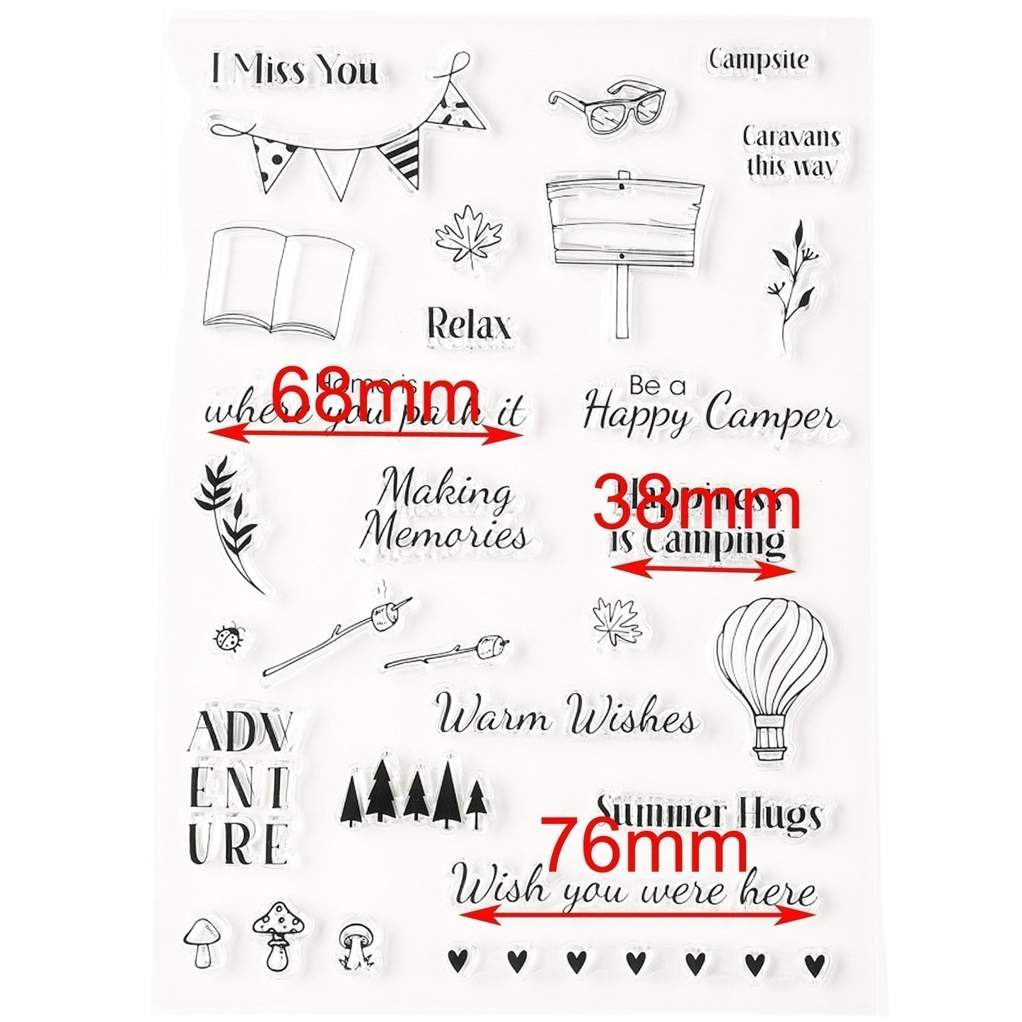 Camping Adventure Message Clear Stamp Silicone Rubber Scrapbooking Card Making