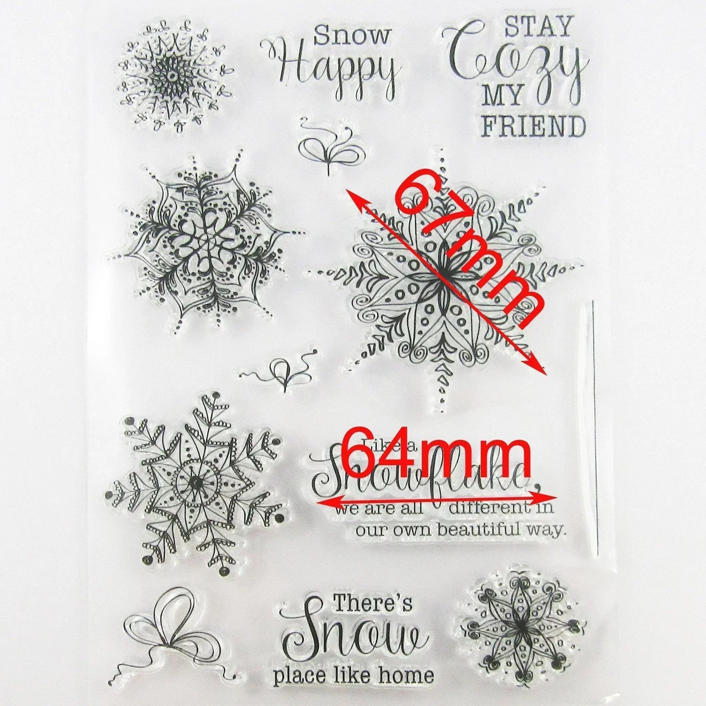 Beautiful Snowflake Clear Stamp Silicone Rubber Scrapbooking Card Making