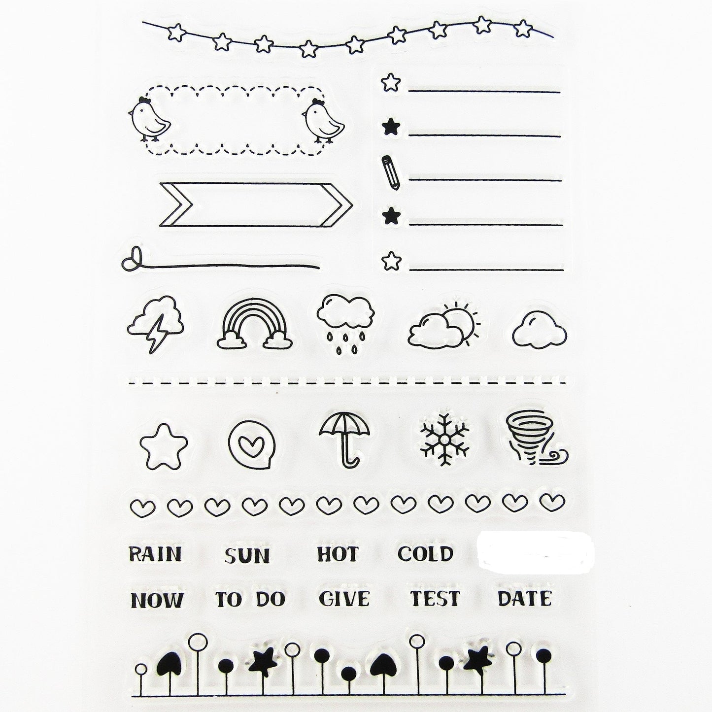 Weather Journal Clear Stamp Sheet Silicone Rubber Scrapbooking Card Making