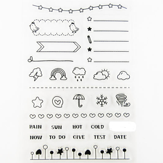 Weather Journal Clear Stamp Sheet Silicone Rubber Scrapbooking Card Making