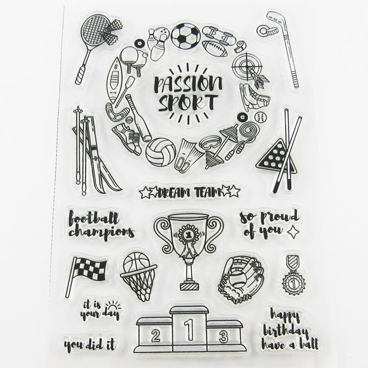 Passion Sport Clear Stamp Sheet Silicone Rubber Journal Scrapbooking Card Making